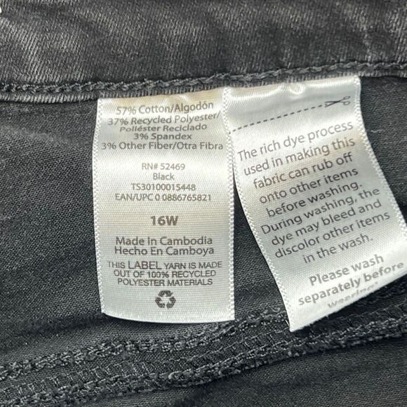 Terra & Sky Jeans 16 Black Denim Straight Leg High Rise Dark Academia Pants - Picture 10 of 11